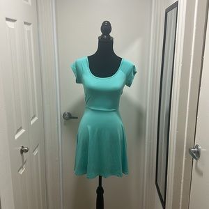 Green Cut-out Circle Dress